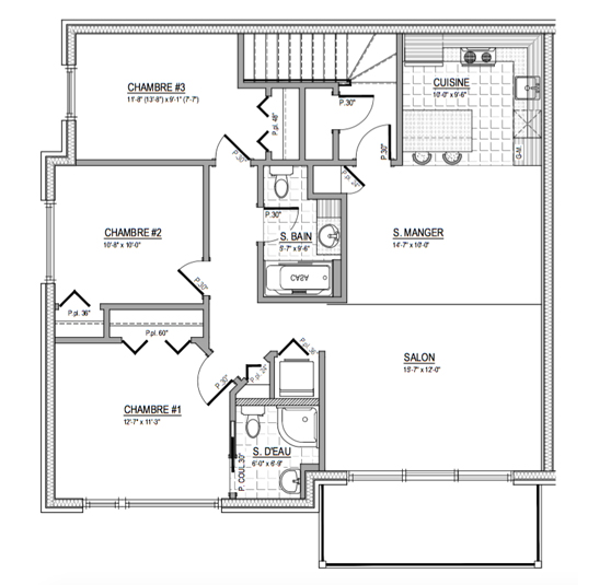 Espace Orford - real estate project - 3 Bedrooms option